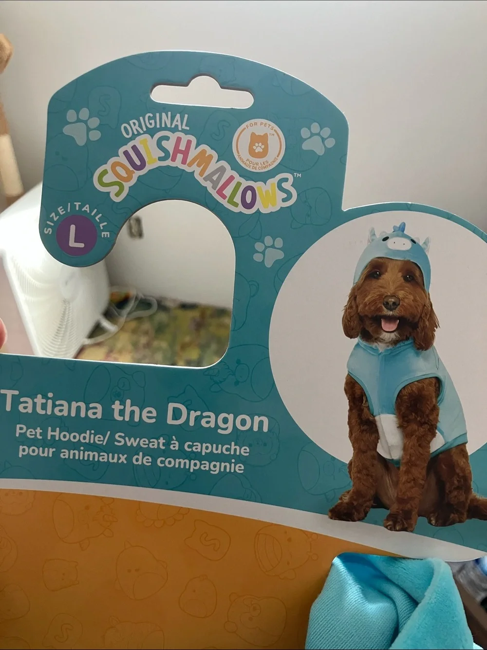 Squishmallows Tatiana the Dragon Pet Hoodie - Turquoise Blue